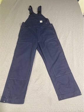 New Carhartt FR Flame Resistant Duck Bib Overalls Large Loose Fit Navy Blue